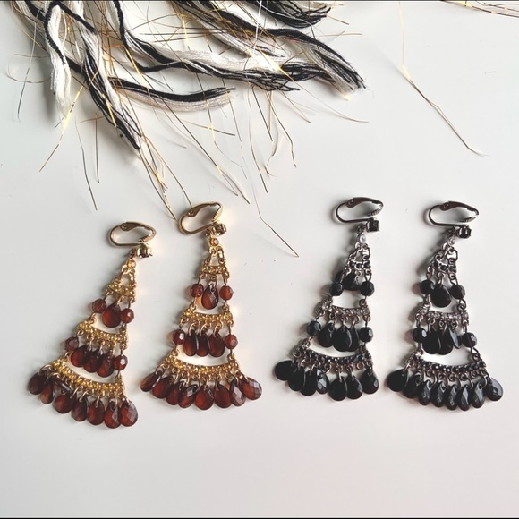 🛍🛍️ |2 Pair vintage boho style clip earrings - Picture 1 of 6